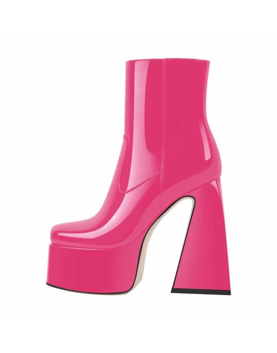 Platform Chunky High Heels Ankle Boots