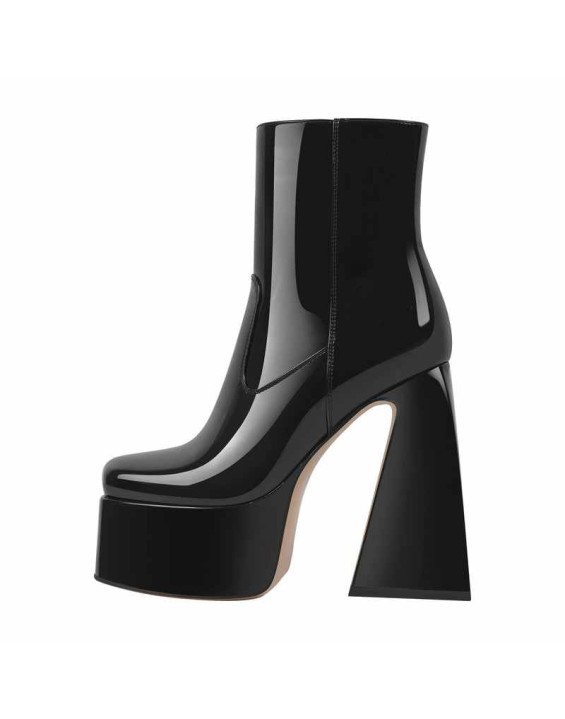 Platform Chunky High Heels Ankle Boots