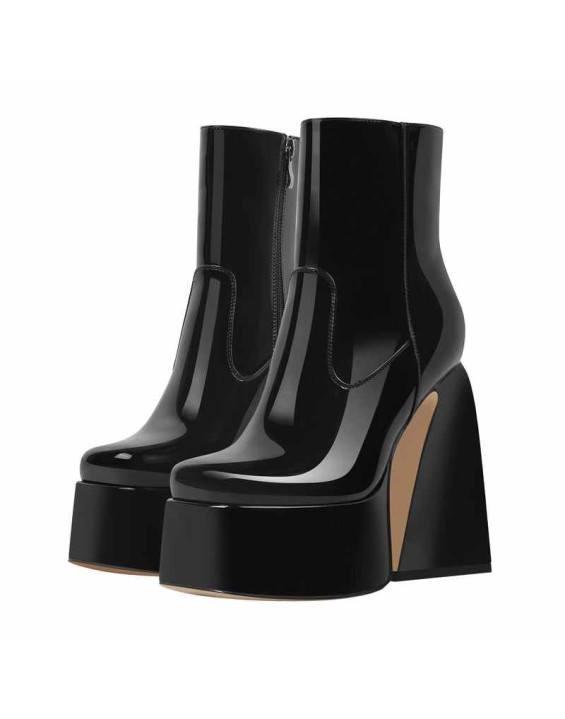 Platform Chunky High Heels Ankle Boots