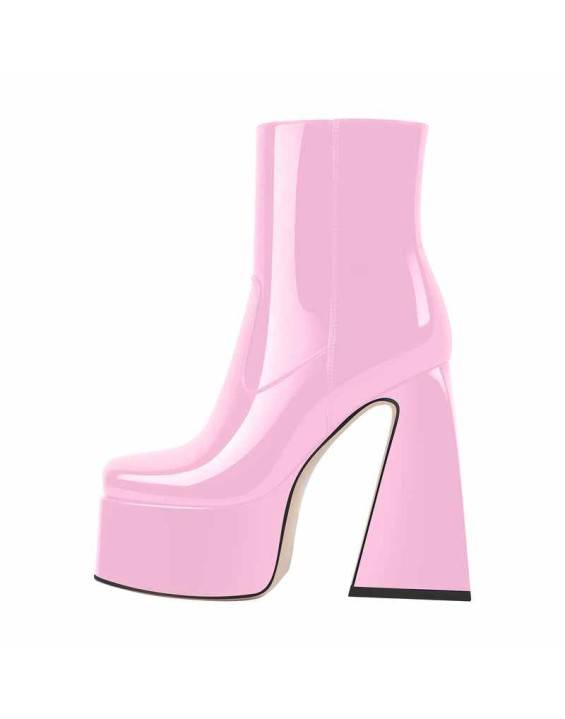 Platform Chunky High Heels Ankle Boots