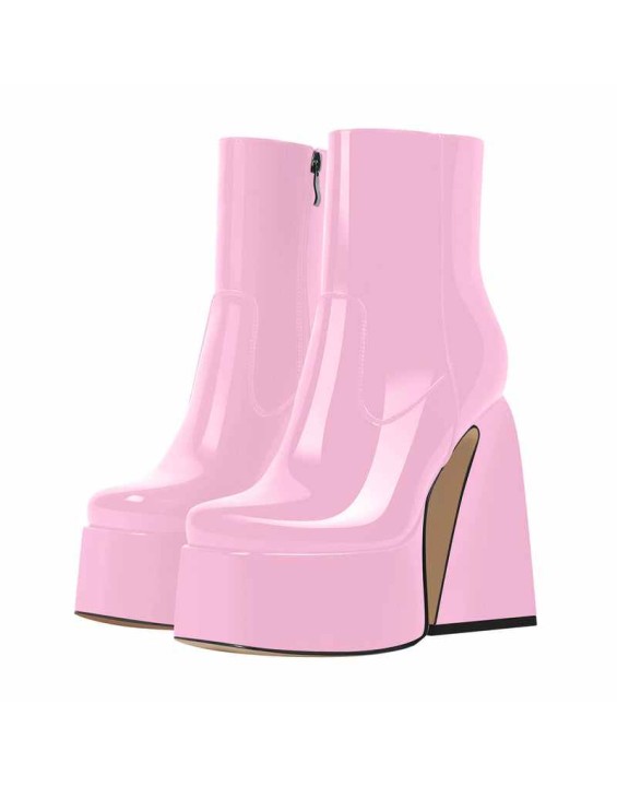 Platform Chunky High Heels Ankle Boots