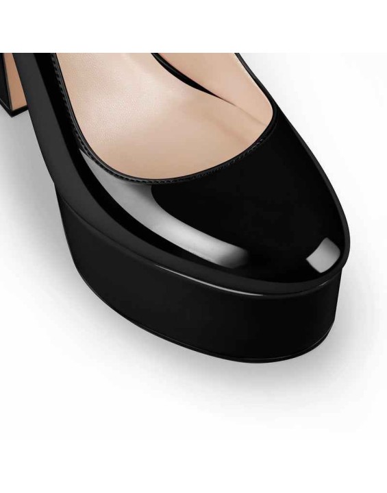 Platform Chunky Heel Ankle Strap Pink Pumps