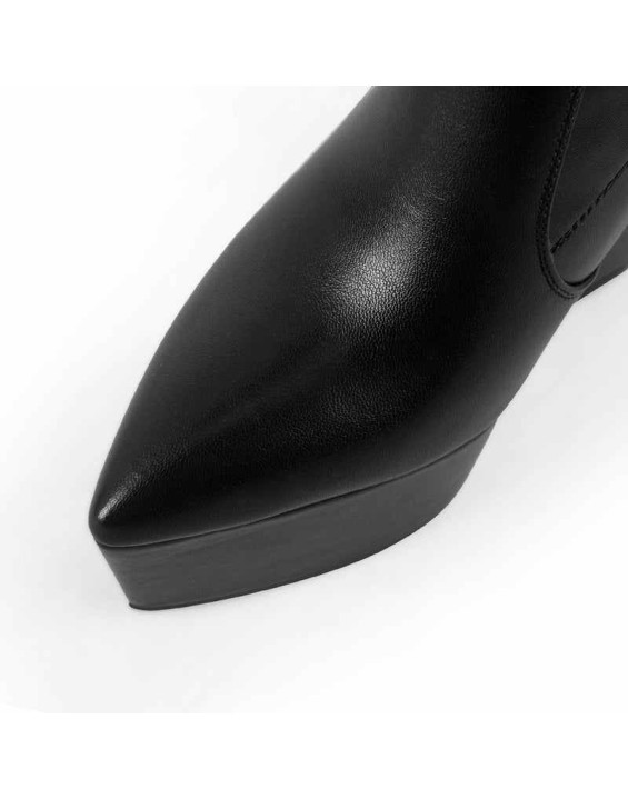 Wedge High Heel Platform Zip up Ankle Boots