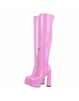 Platform Chunky High Heel Thigh Boots