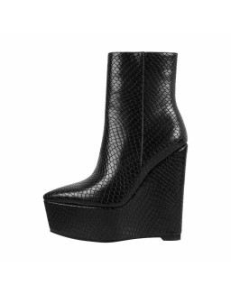 Platform Wedge High Heel Ankle Boots