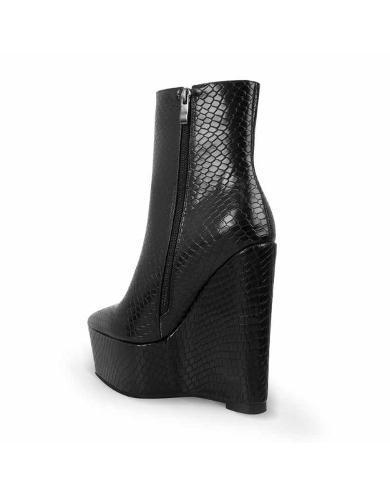 Platform Wedge High Heel Ankle Boots