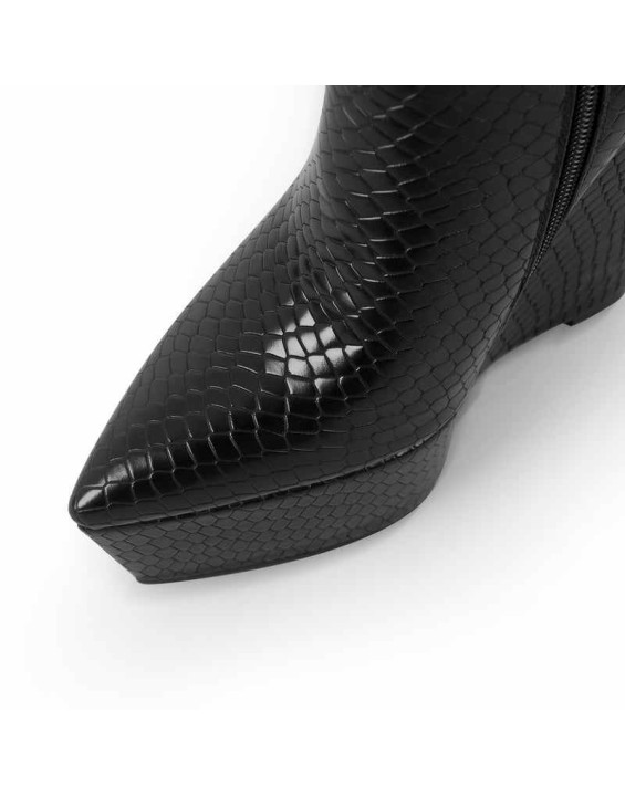 Platform Wedge High Heel Ankle Boots