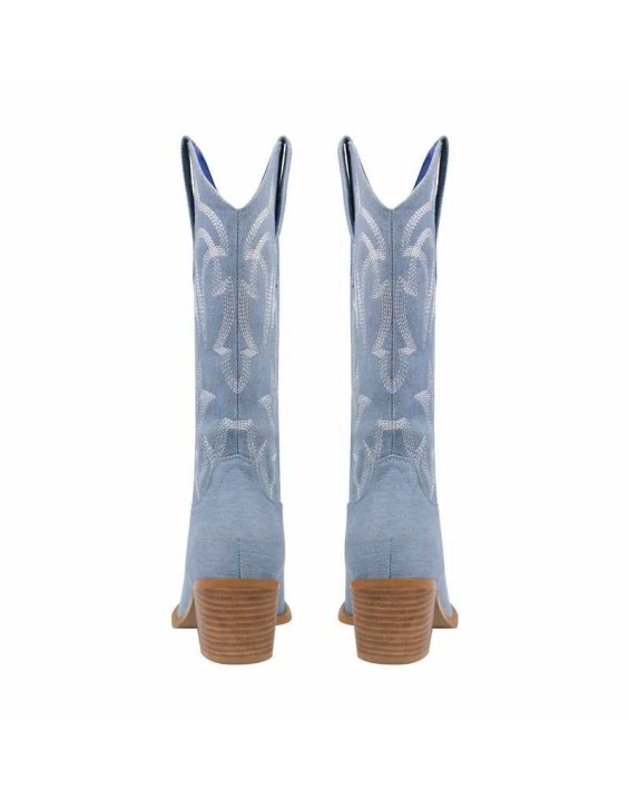 Embroidery Mid-Calf Cowboy Boots