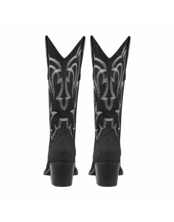 Embroidery Mid-Calf Cowboy Boots