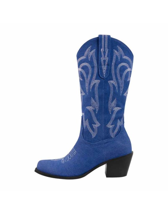 Embroidery Mid-Calf Cowboy Boots