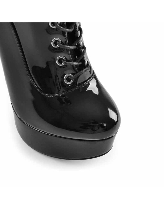 Platform High Heel Lace up Ankle Boots