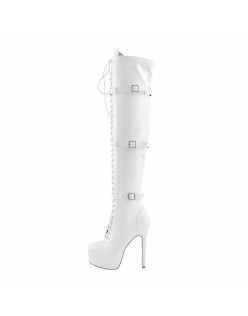 Platform Lace-Up Over The Knee Thigh Boots