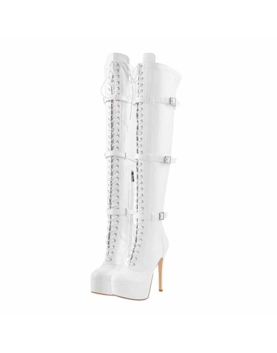 Platform Lace-Up Over The Knee Thigh Boots