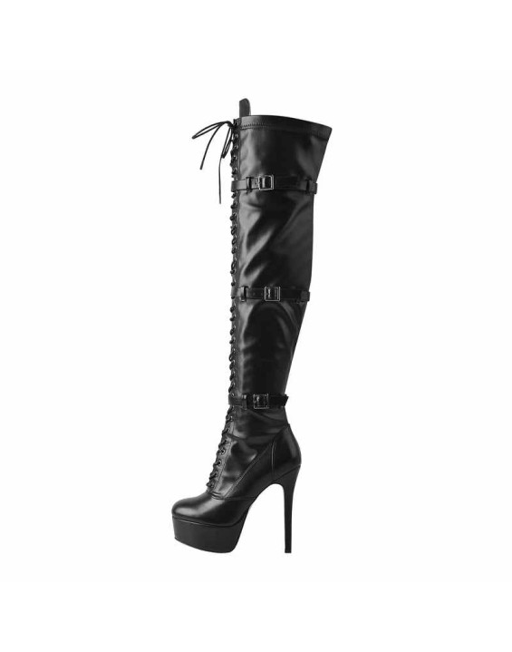 Platform Lace-Up Over The Knee Thigh Boots