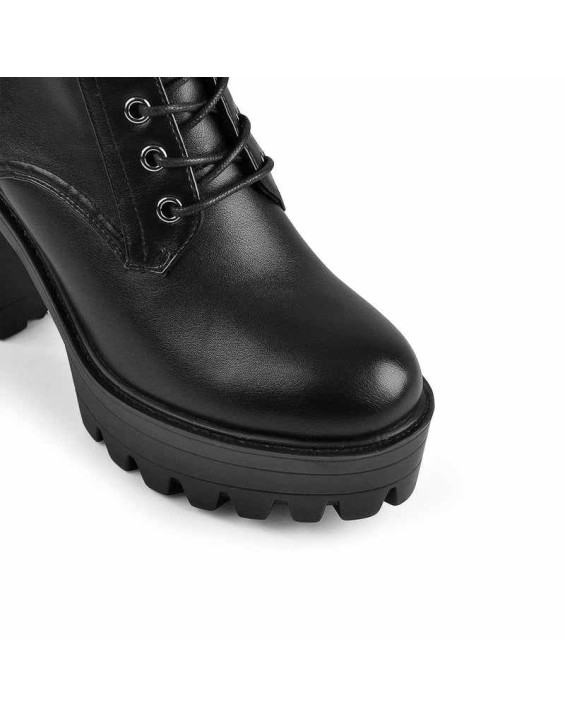 Platform Lace-up Chunky Knee High Boots
