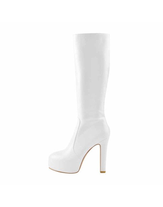 Platform High Heel Zipper Knee High Boots