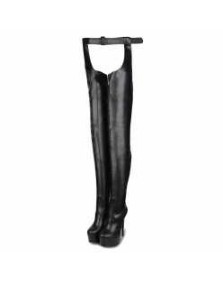 Round Toe Platform Stiletto Stretchy Pantyhose Boots