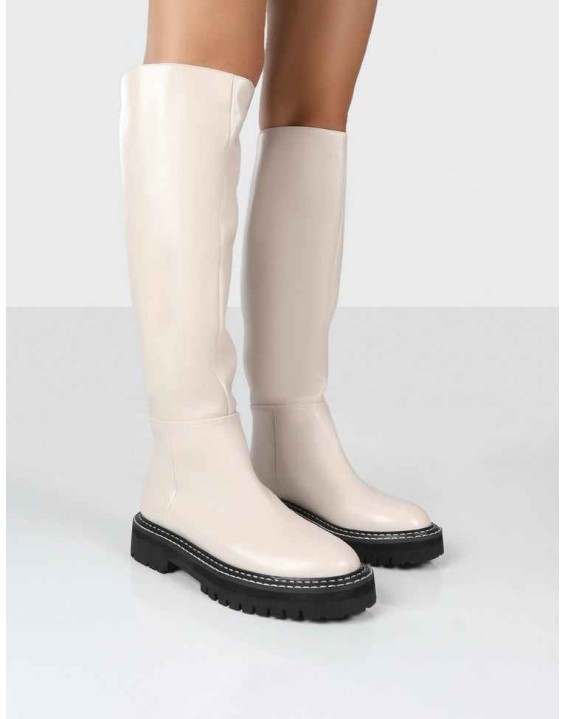 Dana Bone Pu Knee High Boots