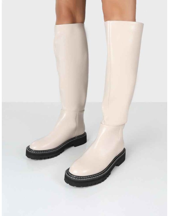 Dana Bone Pu Knee High Boots