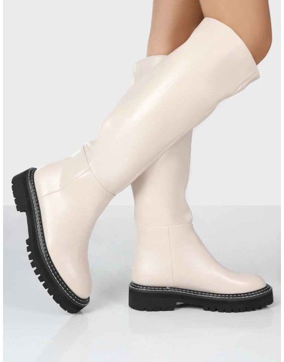 Dana Bone Pu Knee High Boots