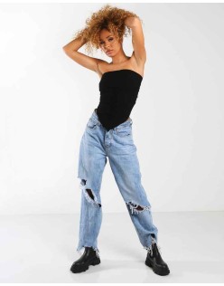 Amber x Public Desire Scarf top in black