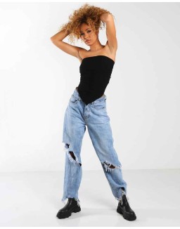 Amber x Public Desire Scarf top in black
