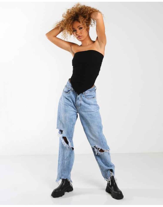 Amber x Public Desire Scarf top in black