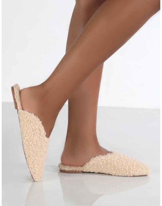 Ciao Natural Teddy Slip On Slippers