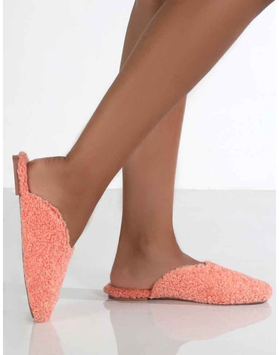 Ciao Pink Teddy Slip On Slippers