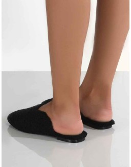 Ciao Black Teddy Slip On Slippers