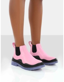 Myth Baby Pink Chunky Sole Chelsea Boots