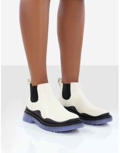 Myth Ecru Chunky Sole Chelsea Boots