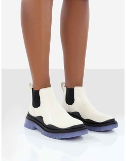 Myth Ecru Chunky Sole Chelsea Boots