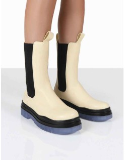 Winter Cream Ankle Chelsea Boots