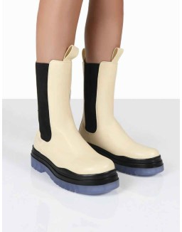 Winter Cream Ankle Chelsea Boots