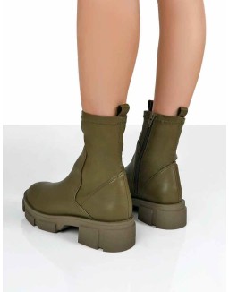 Treat Green Chunky Ankle Boots