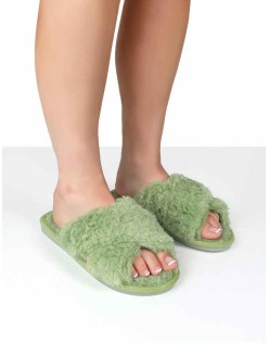Nightcap Green Cross Strap Slippers