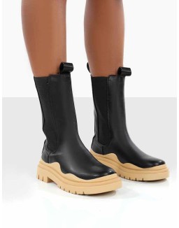 Oakley Black and Butter Chunky Sole Ankle Boots