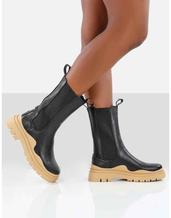 Oakley Black and Butter Chunky Sole Ankle Boots