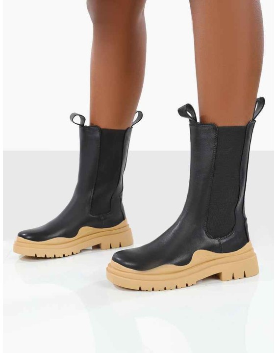 Oakley Black and Butter Chunky Sole Ankle Boots