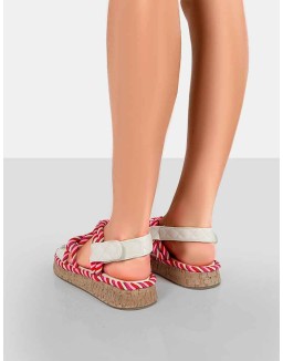 Miami Multi Rope Flatform Lace Up Sandals