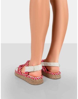 Miami Multi Rope Flatform Lace Up Sandals