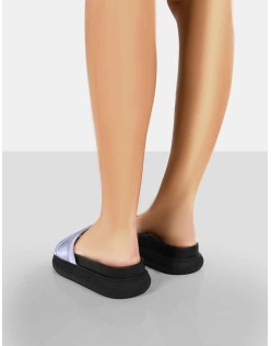 Demi Lilac Satin Slider Sandals