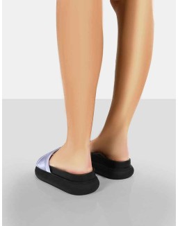 Demi Lilac Satin Slider Sandals