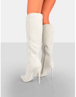 Horizon Linen Ecru Knee High Boots
