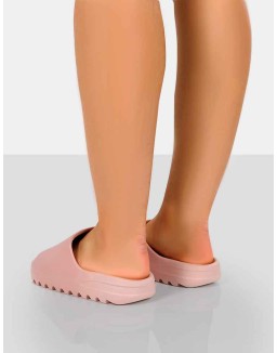 Brady Baby Pink Rubber Flat Slider Sandals