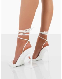 Summer Memories White PU Strappy Stiletto Heels