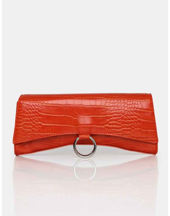 The Kemi Orange Arched Crossbody Mini Handbag