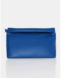 The Aria Cobalt Folded Detail Clutch Bag