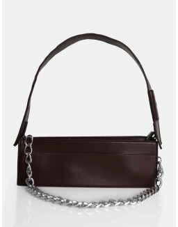 The Koa Chocolate Long Chain Detail Shoulder Bag